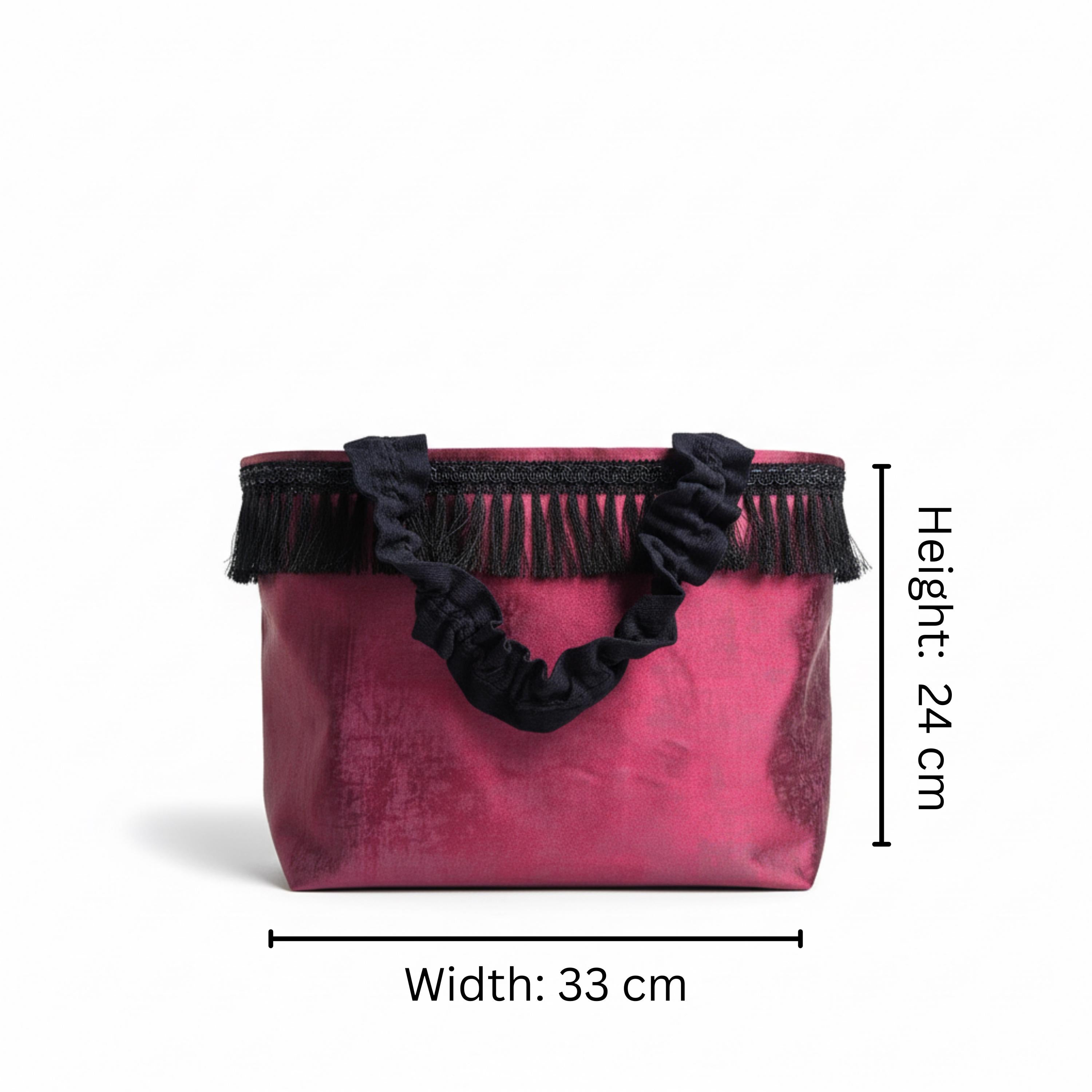 25 % Sale - Vienna Nights Tote – Burgundy & Fringe
