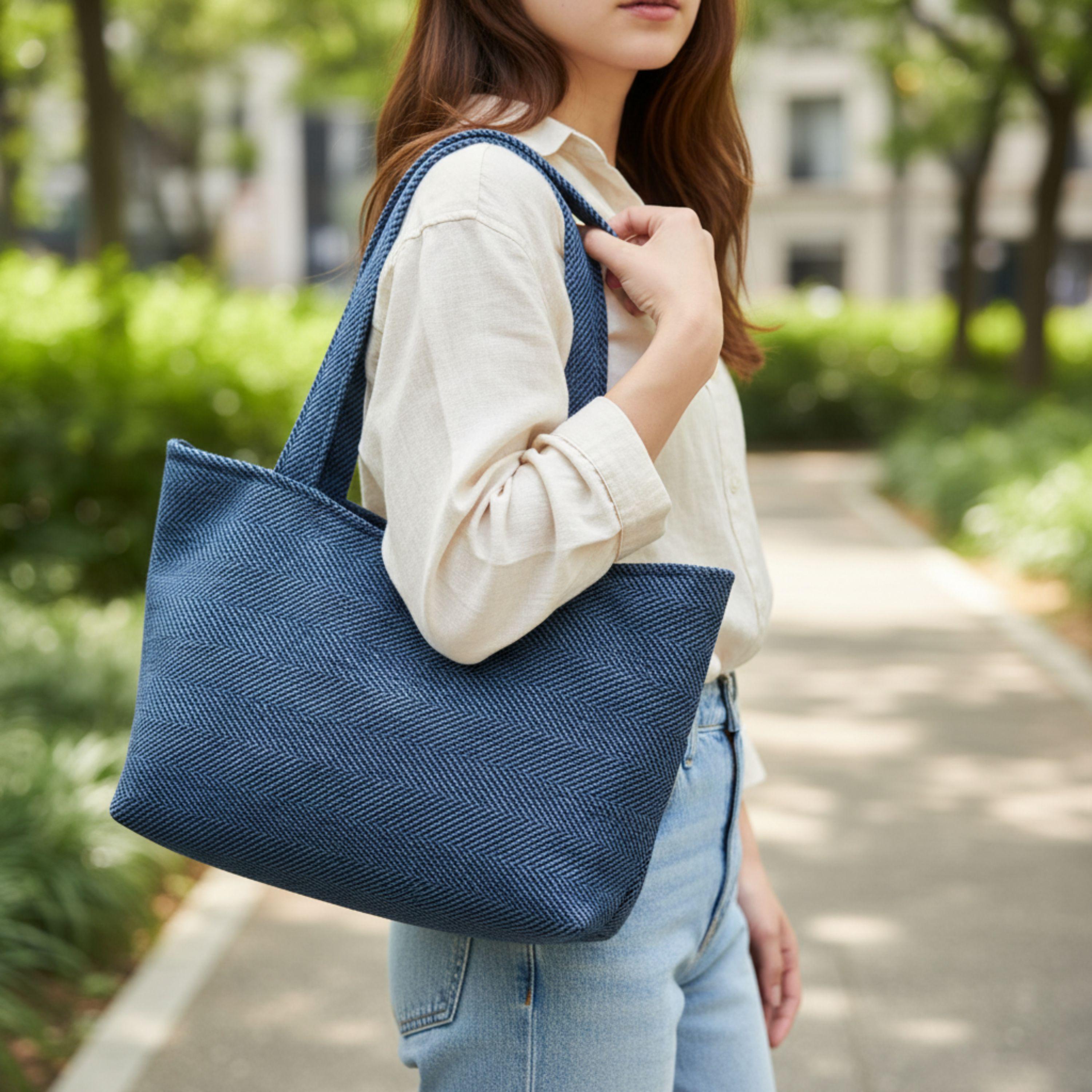 Old Money Tote – Grau & Fischgrat