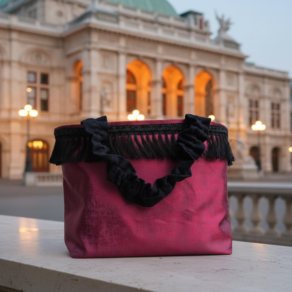 25 % Sale - Vienna Nights Tote – Burgundy & Fringe