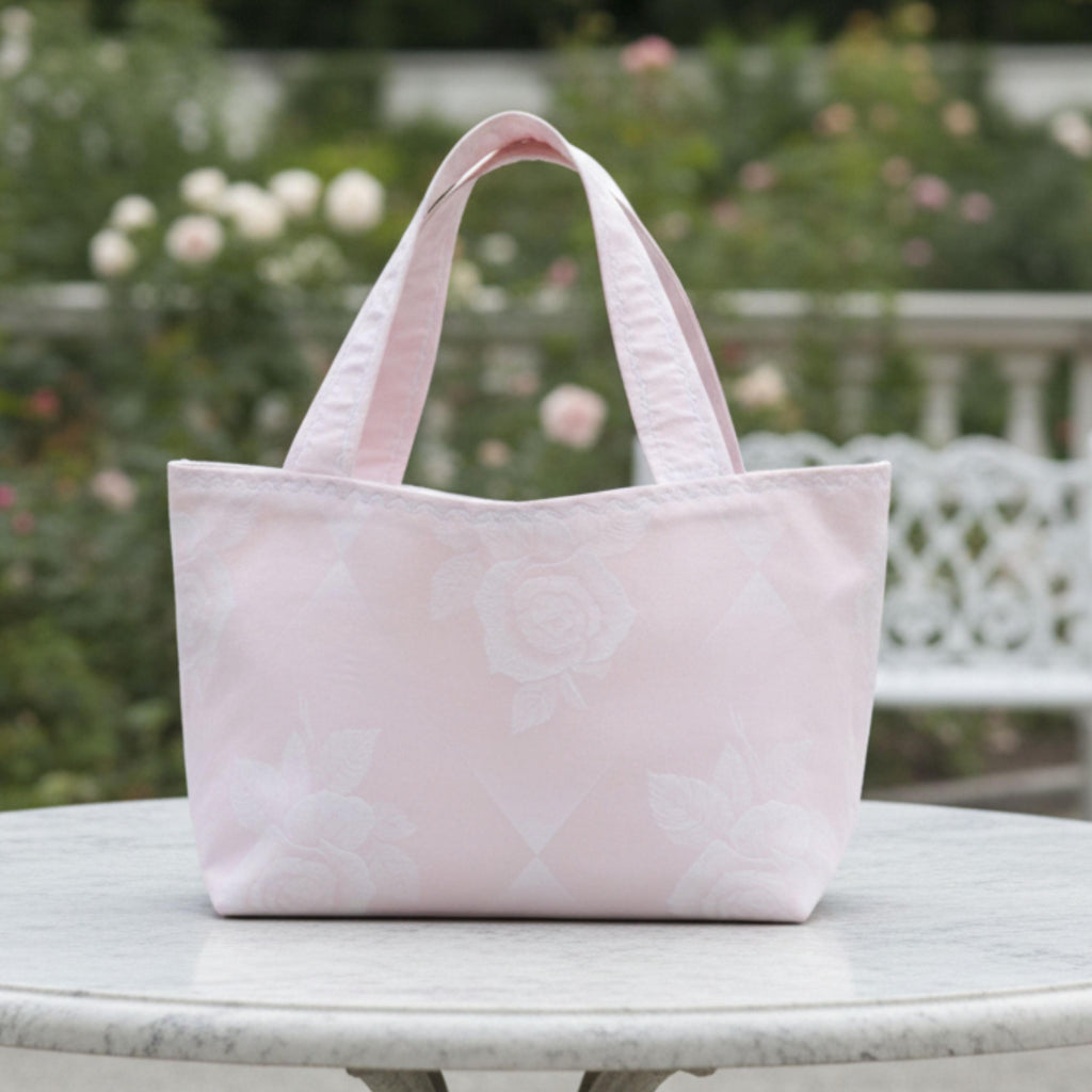 25 % Sale - Heritage Tote – Soft Pink Floral Jacquard