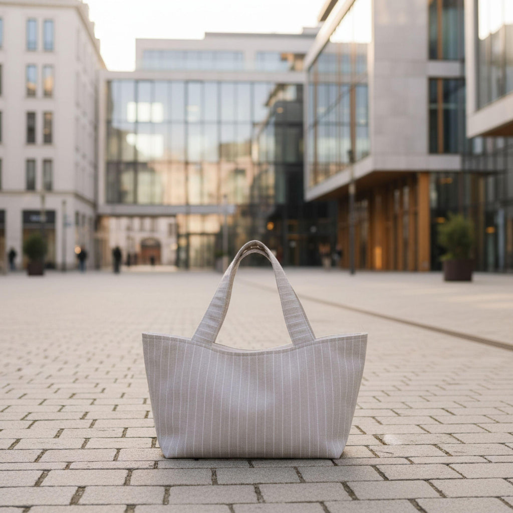 Old Money Tote – Hellgrau & Ivory