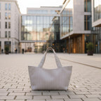 Old Money Tote – Hellgrau & Ivory