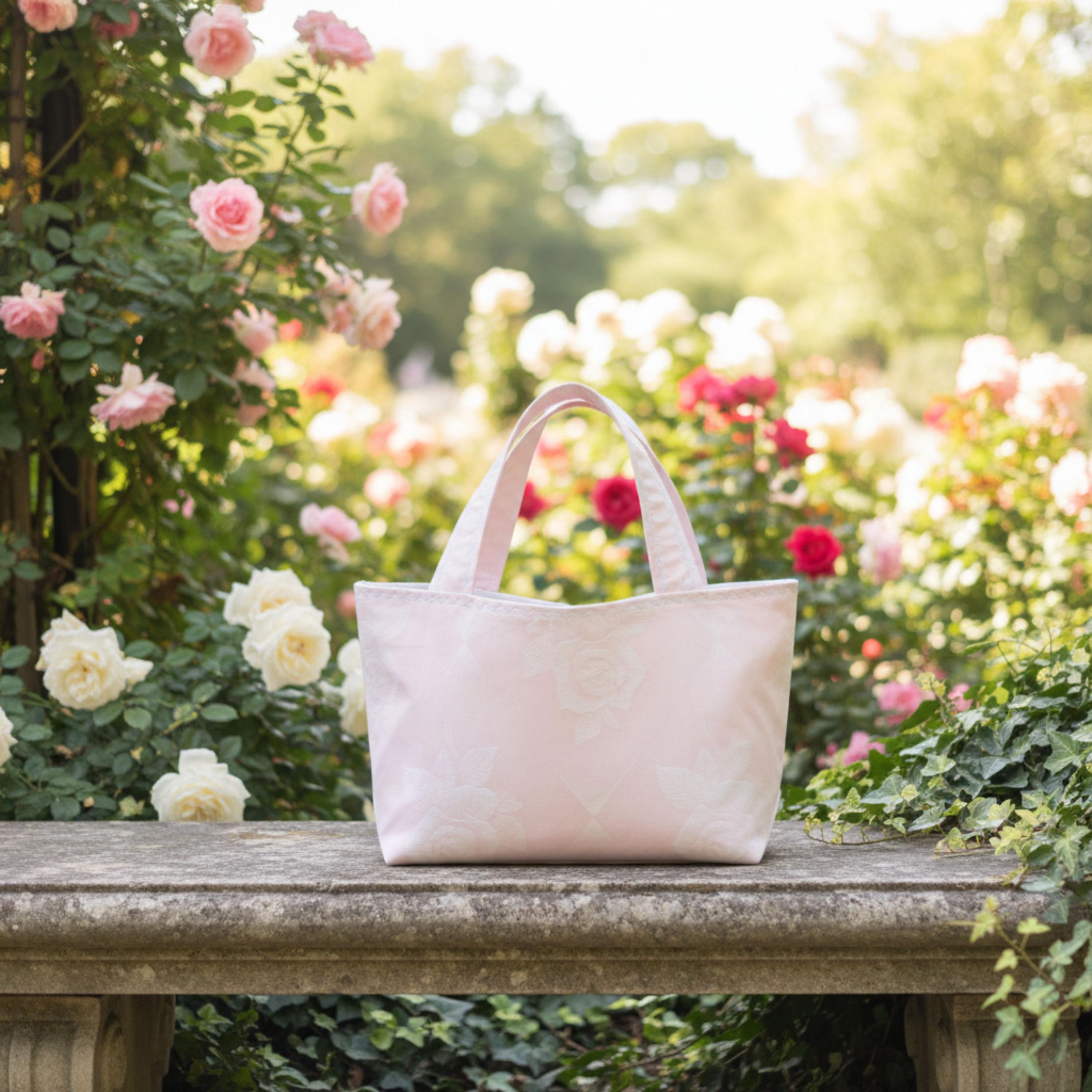 25 % Sale - Heritage Tote – Soft Pink Floral Jacquard