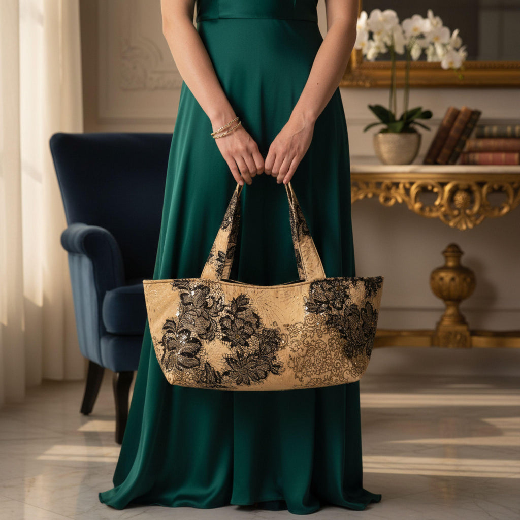 Vienna Nights Tote – Gold & Schwarz