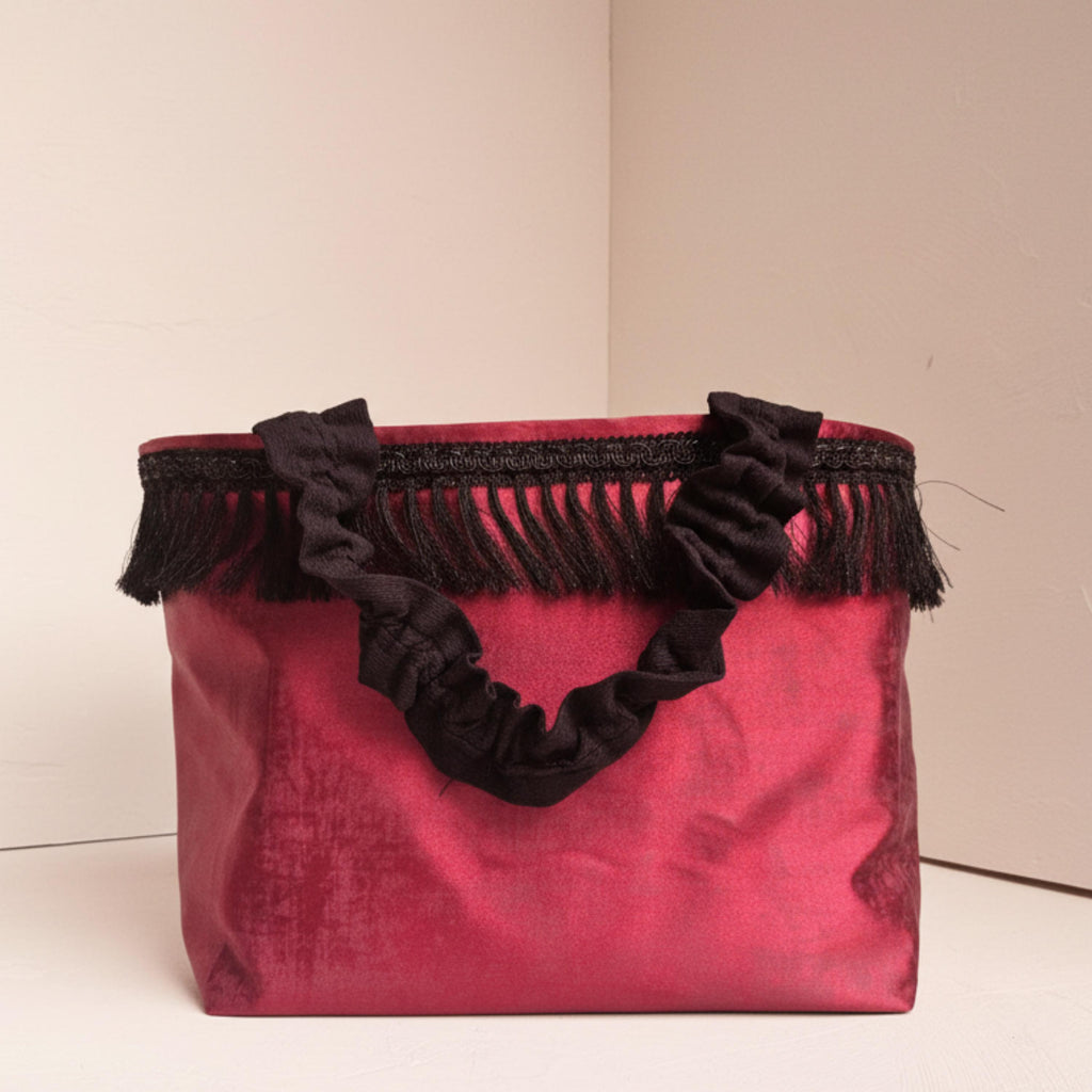 25 % Sale - Vienna Nights Tote – Burgundy & Fringe