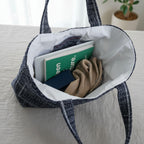 25 % Sale - Heritage Tote – Navy Tweed & Leinen