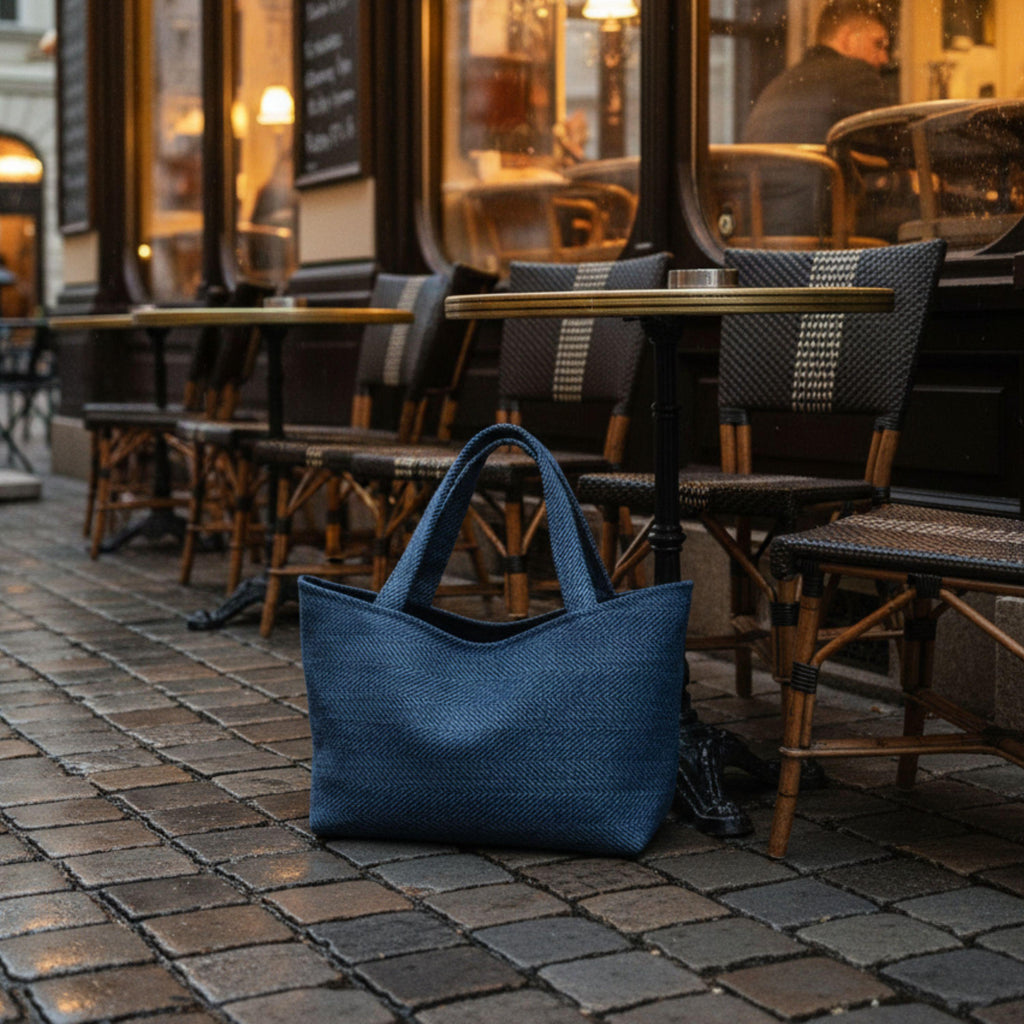 Old Money Tote – Grau & Fischgrat