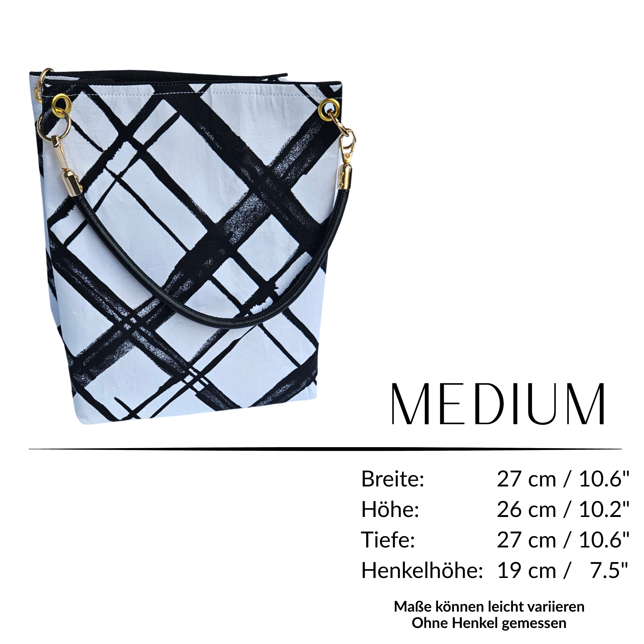 Designer Tasche mit klarer Form und grafischer Struktur – Upcycling Tasche aus Wien mit Tiefe und Volumen