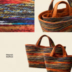 Set aus handgemachten Wolltaschen aus Wien – Vienna Loom Tote in verschiedenen Größen und Farben

