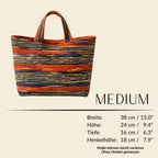 Handgemachte Wolltasche Medium aus Wien mit Maßangaben – Vienna Loom Tote aus gewebtem Wollstoff


