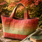 Heritage Vienna Loom Tote Rot und Grün Vorderansicht