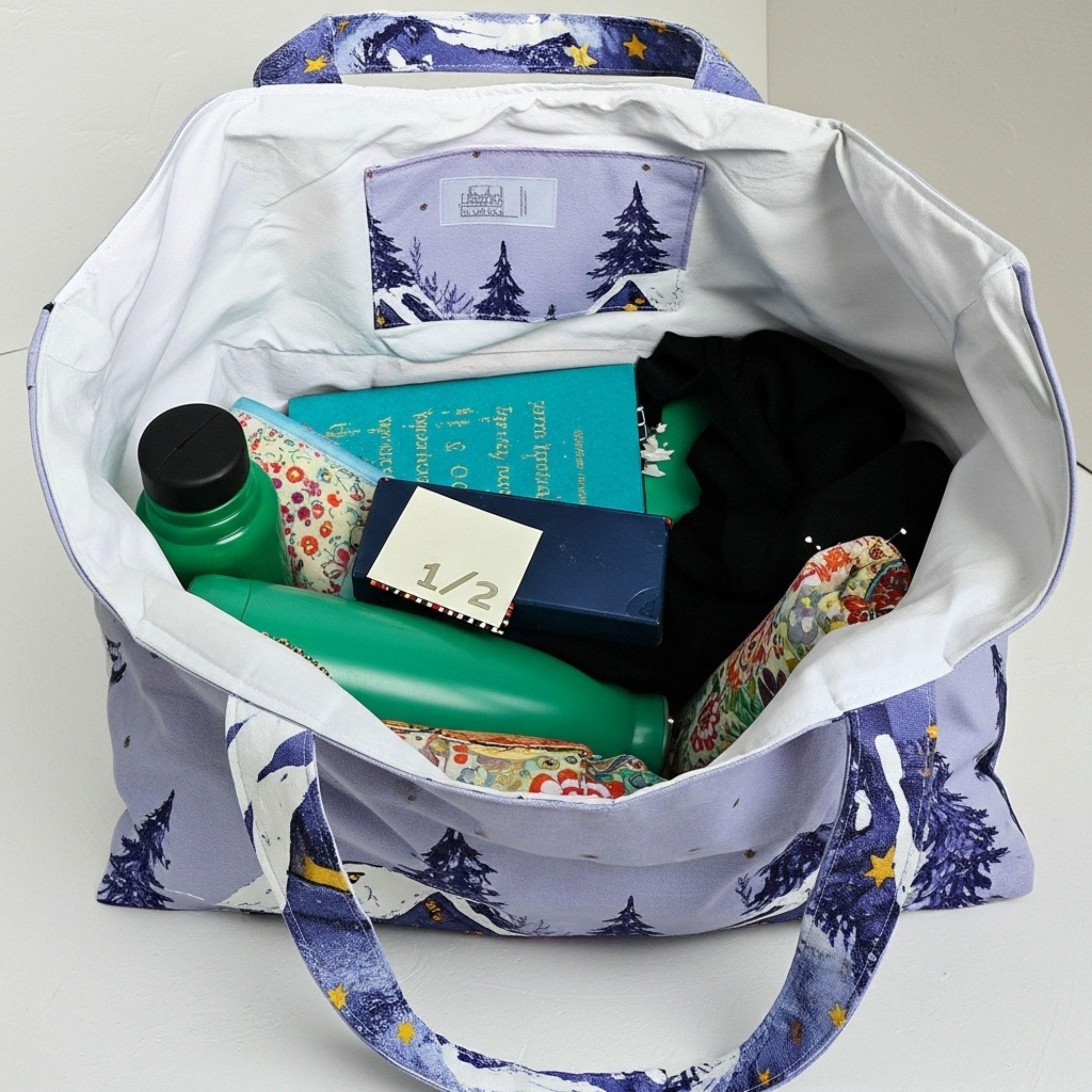 25 % Sale Heritage Tote – Blau & Wintermotiv