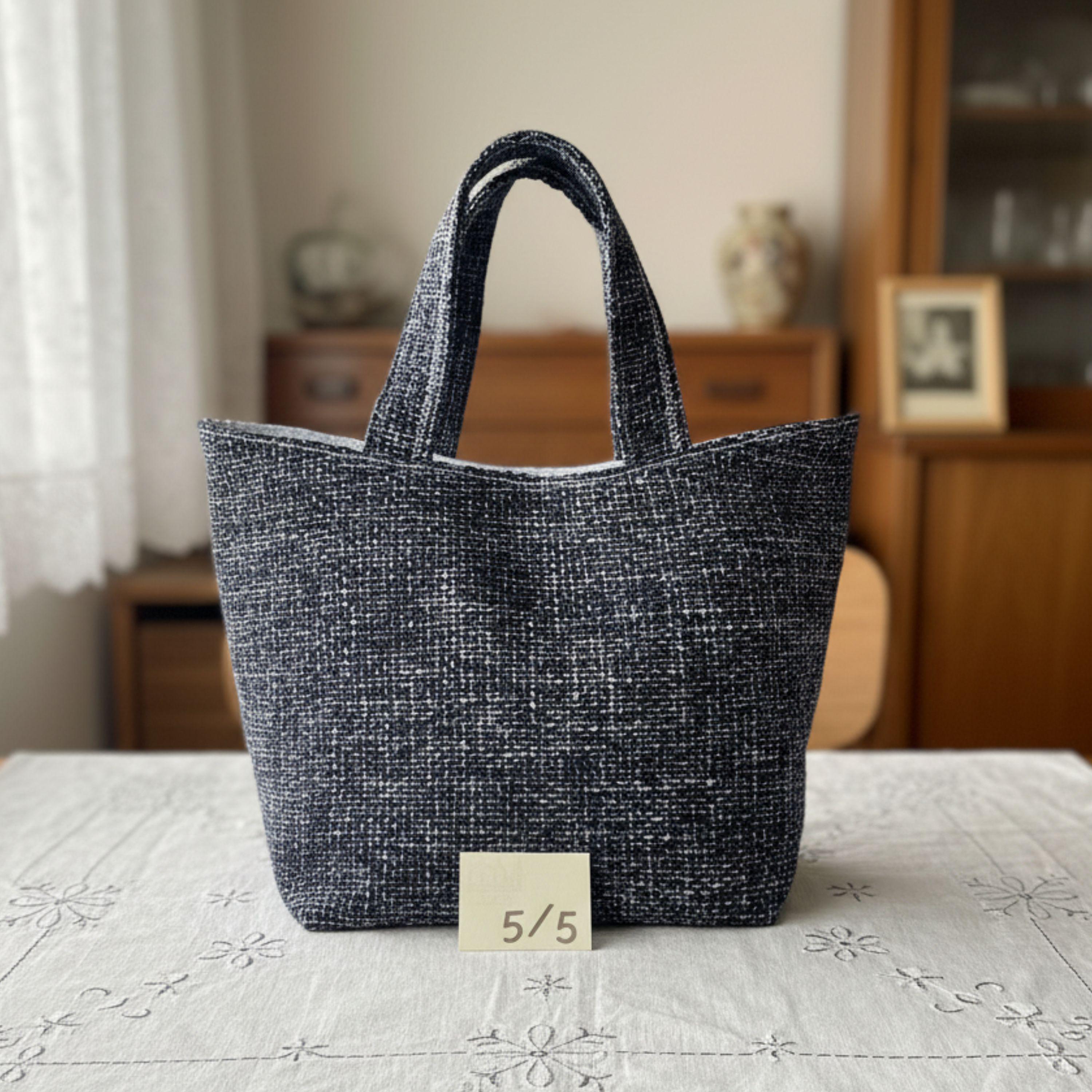 25 % Sale - Heritage Tote – Navy Tweed & Leinen