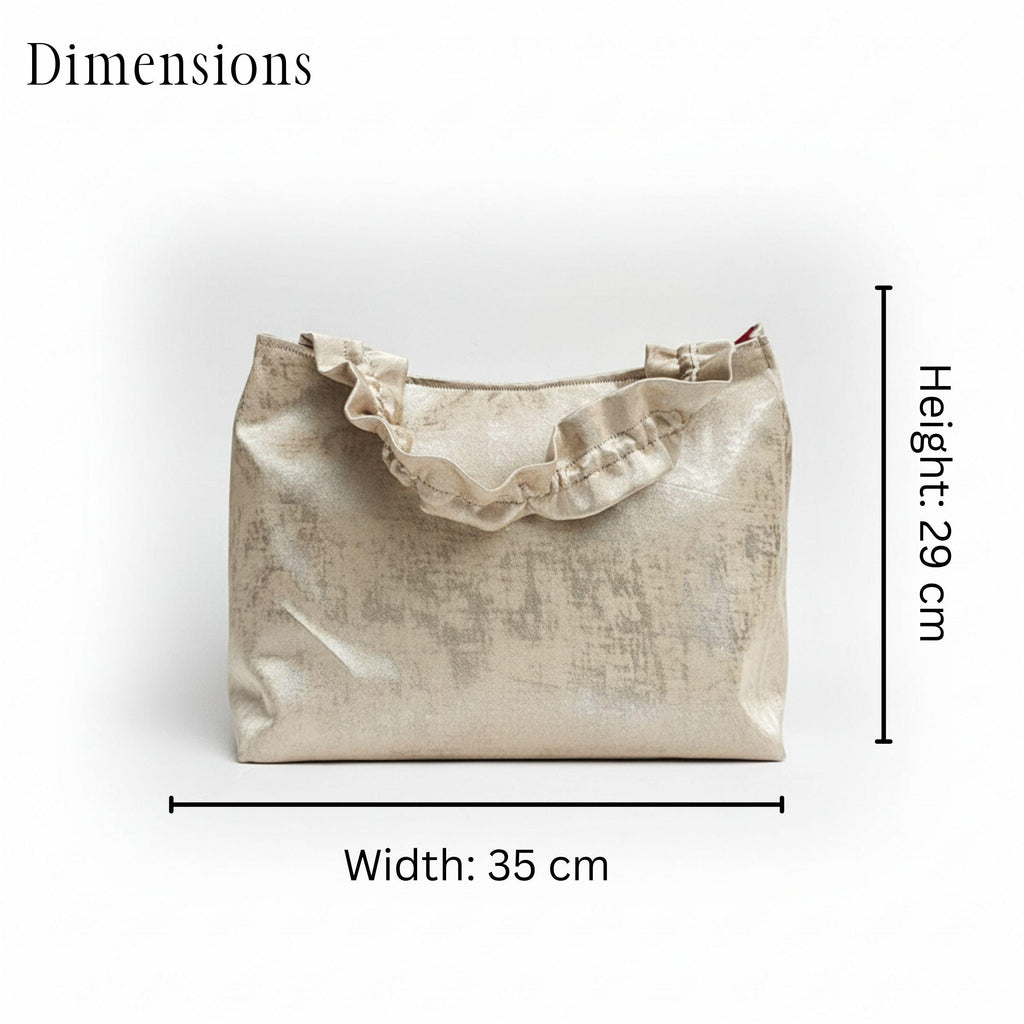 Vienna Nights Tote – Gold & Rubinrot