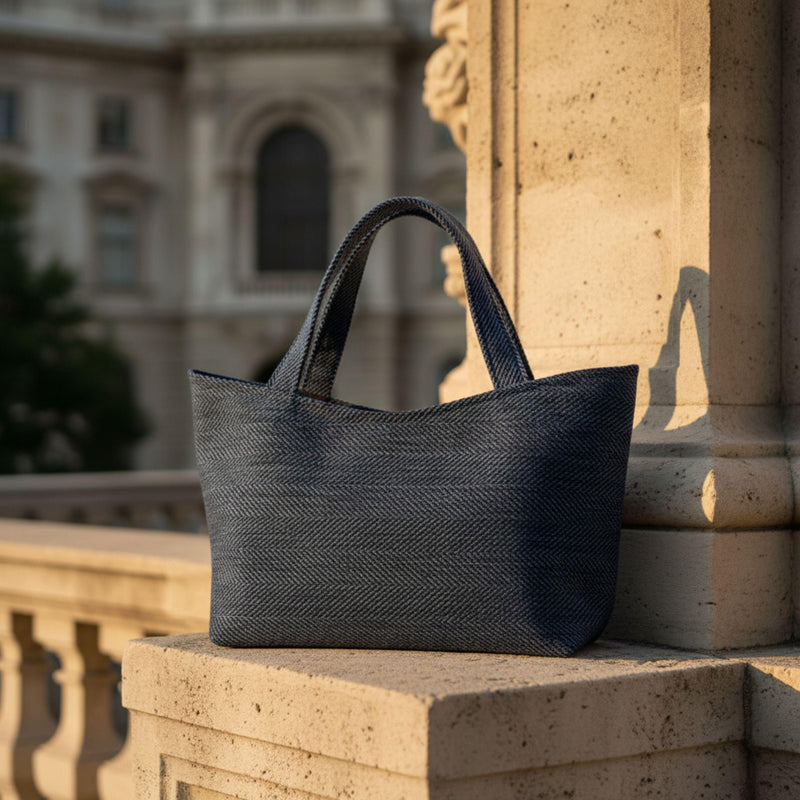 Old Money Tote – Grau & Fischgrat