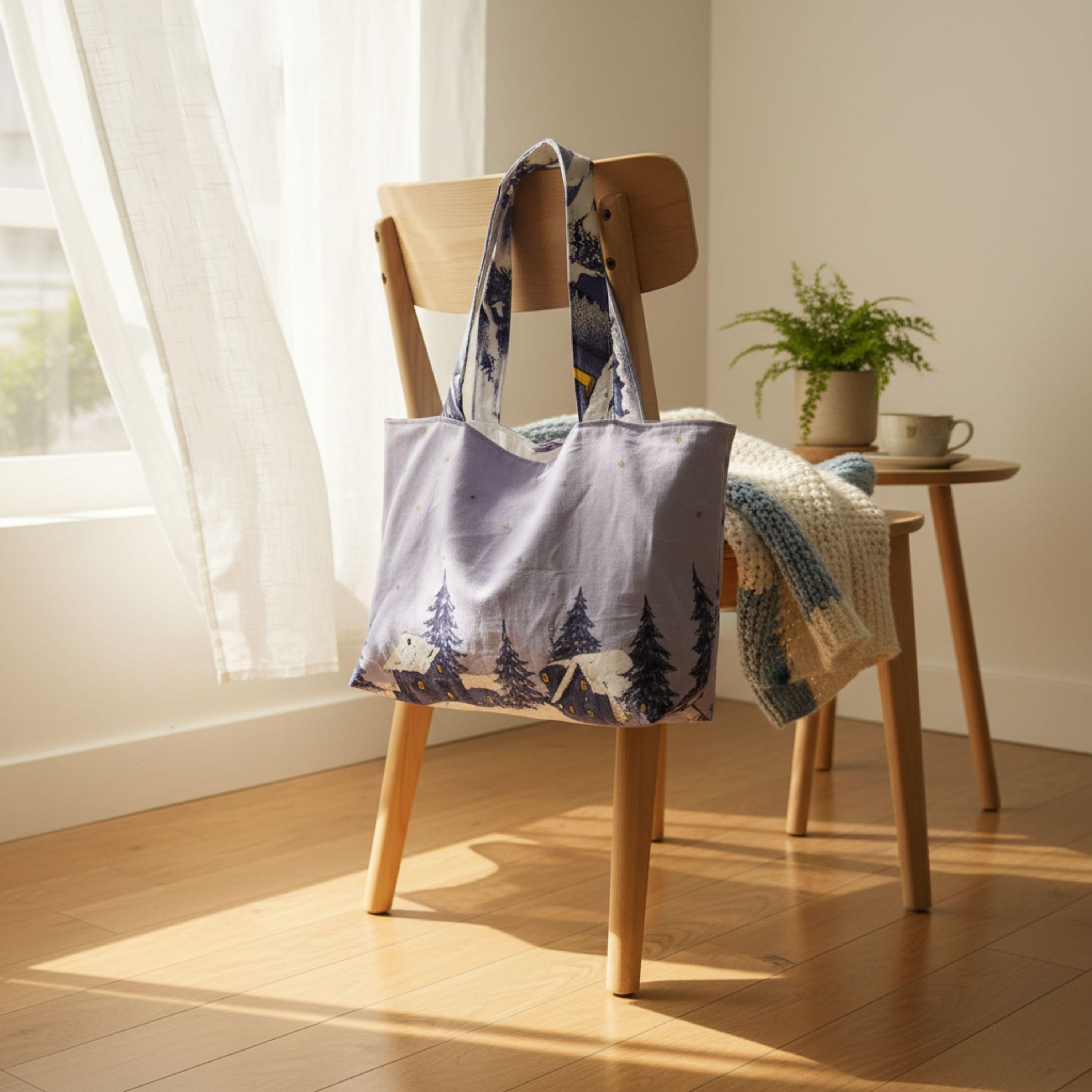 25 % Sale Heritage Tote – Blau & Wintermotiv