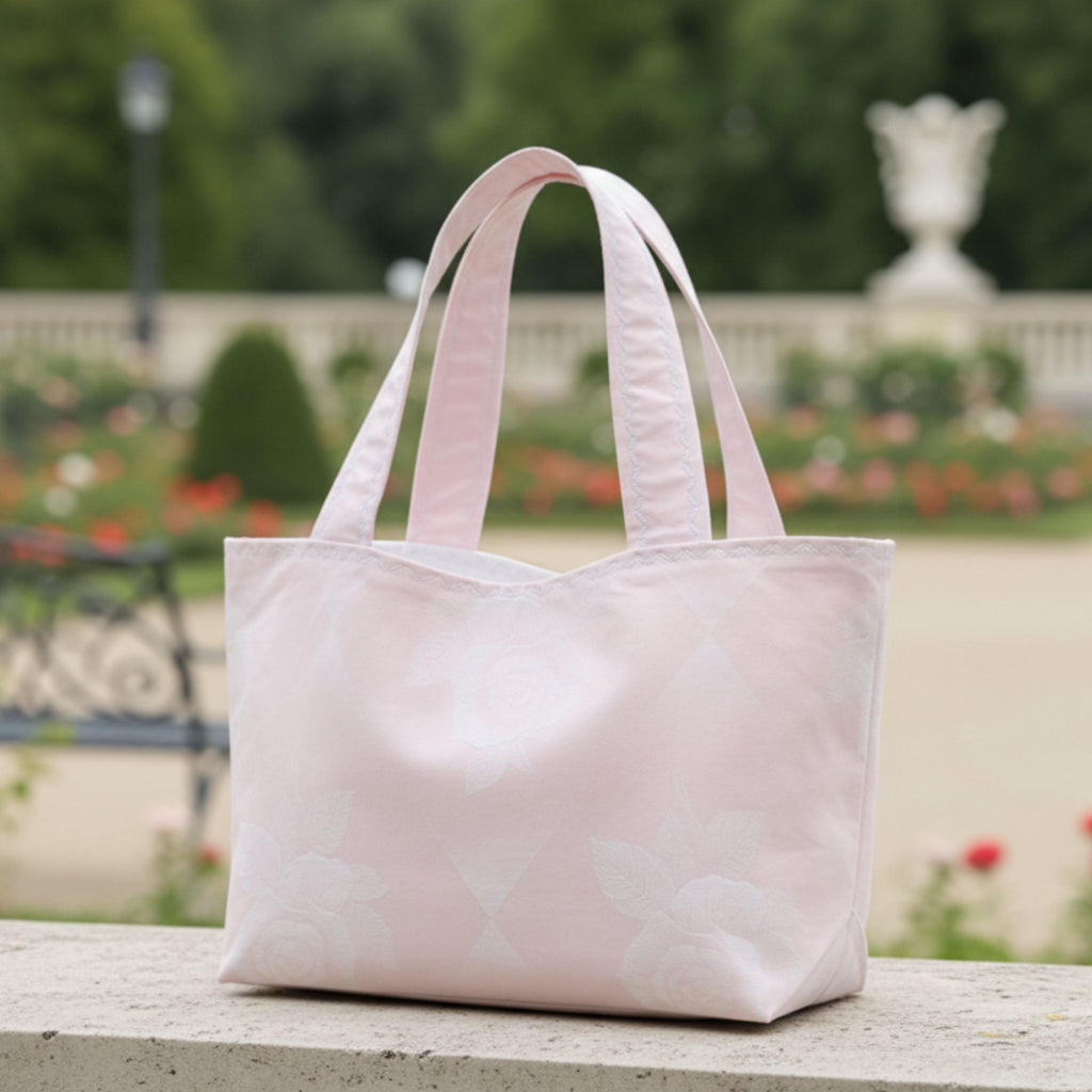 25 % Sale - Heritage Tote – Soft Pink Floral Jacquard