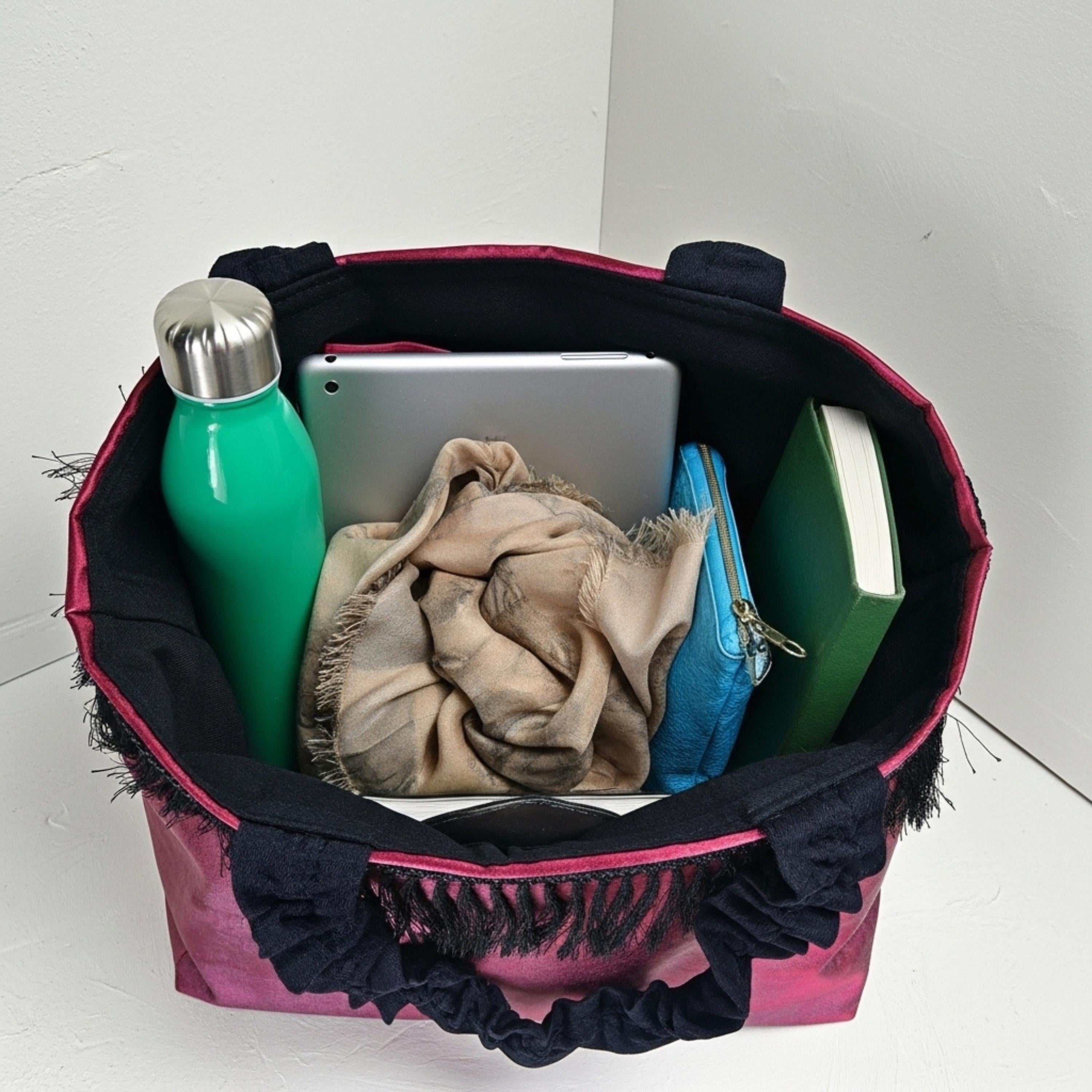 25 % Sale - Vienna Nights Tote – Burgundy & Fringe